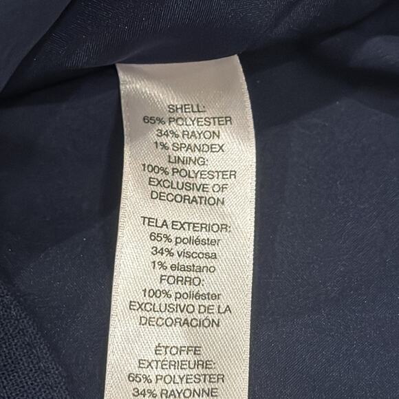 Chico's Women's Military Button Jacket Navy Gold Size XLP/16P - Picture 8 of 10